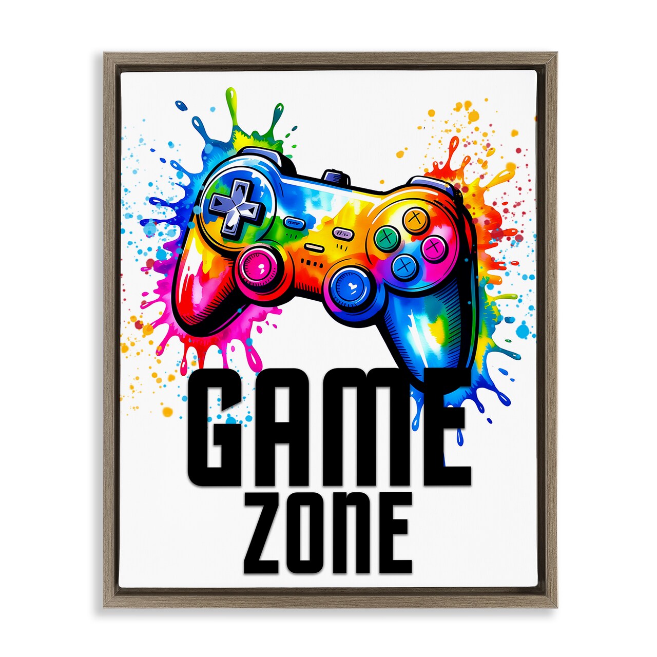 Stupell Industries Game Zone Splash Floating Frame, design by Kim Allen